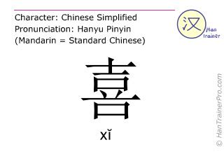 喜 meaning|English translation of 喜 ( xi / xĭ )